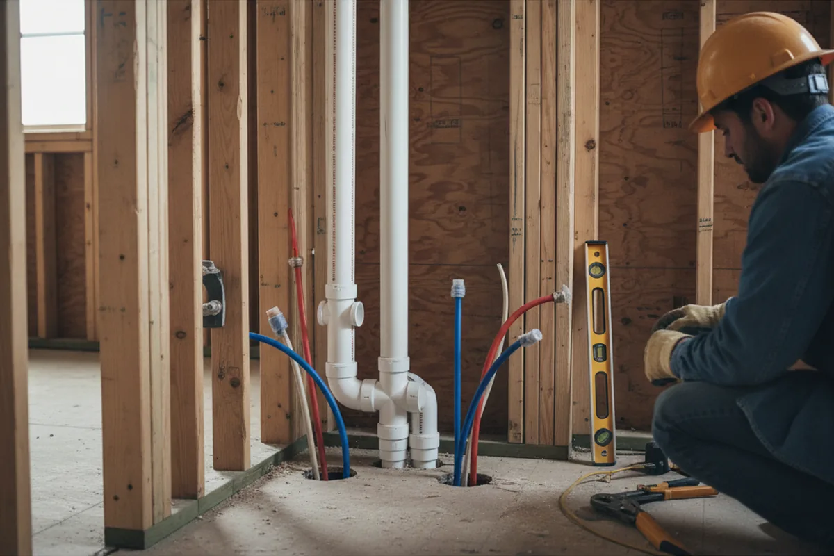 Drain and supply rough-in during Drain Cleaning in Verplanck